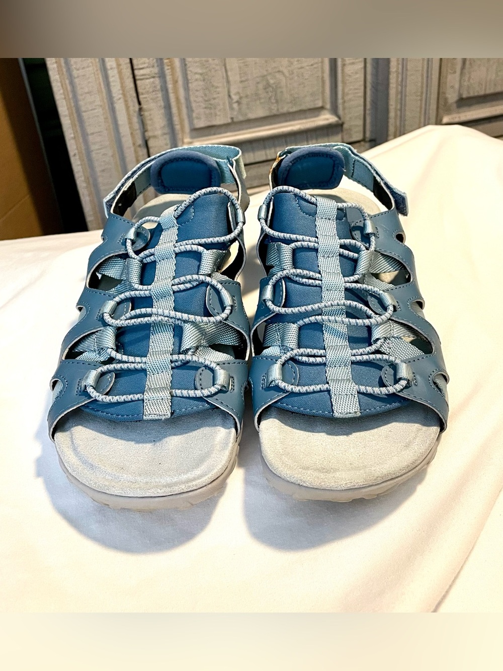 Merrell Terran Rake Sandals - Strappy/Outdoor/Backstrap - Wmn Sz 8 - Bluestone